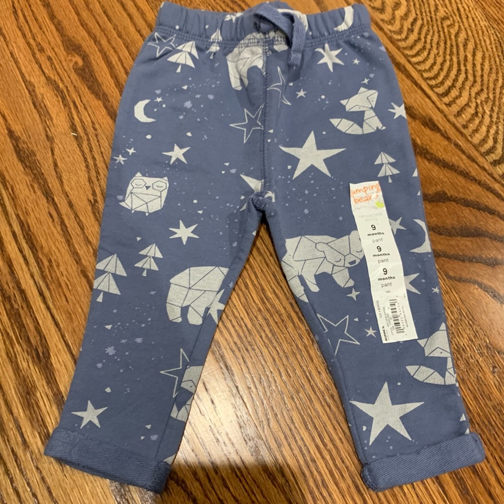 Blue bear joggers by jumping beans size 9 months